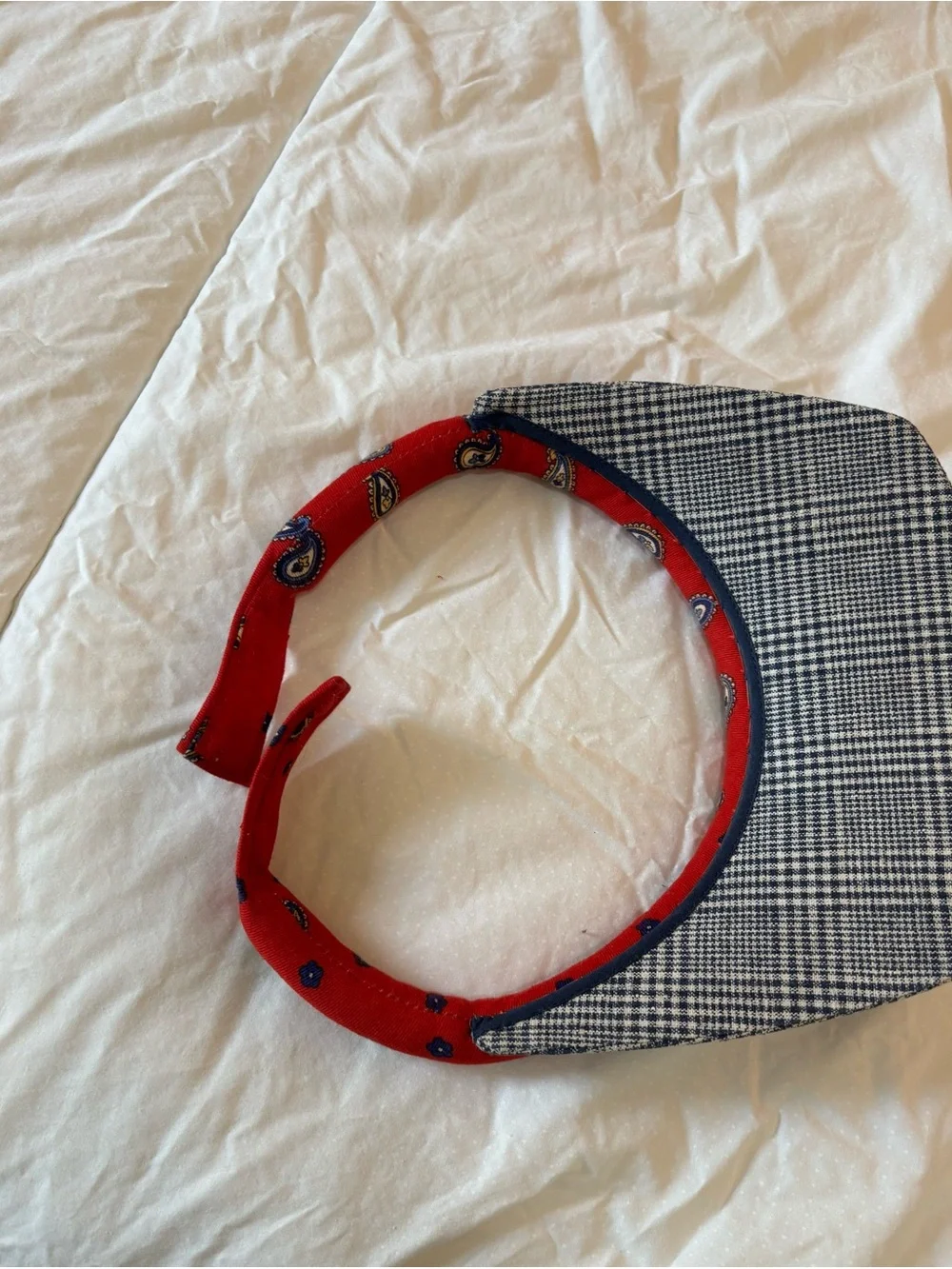 Red Paisley Trim Plaid Visor - Women Accessories